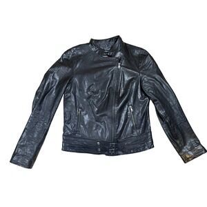 Womens Vera Pelle Authentic Leather Jacket Sz 46 (Italian) US sz 10